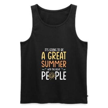 sommer summer - Männer Premium Bio Tank Top - Schwarz - Vorne - AI Model Male 178 light (178cm)