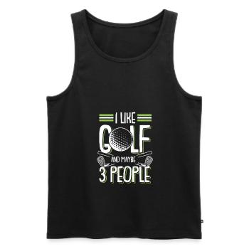 golfing golf - Men's Premium Organic Tank Top - black - Front - AI Model Male 178 light (178cm)