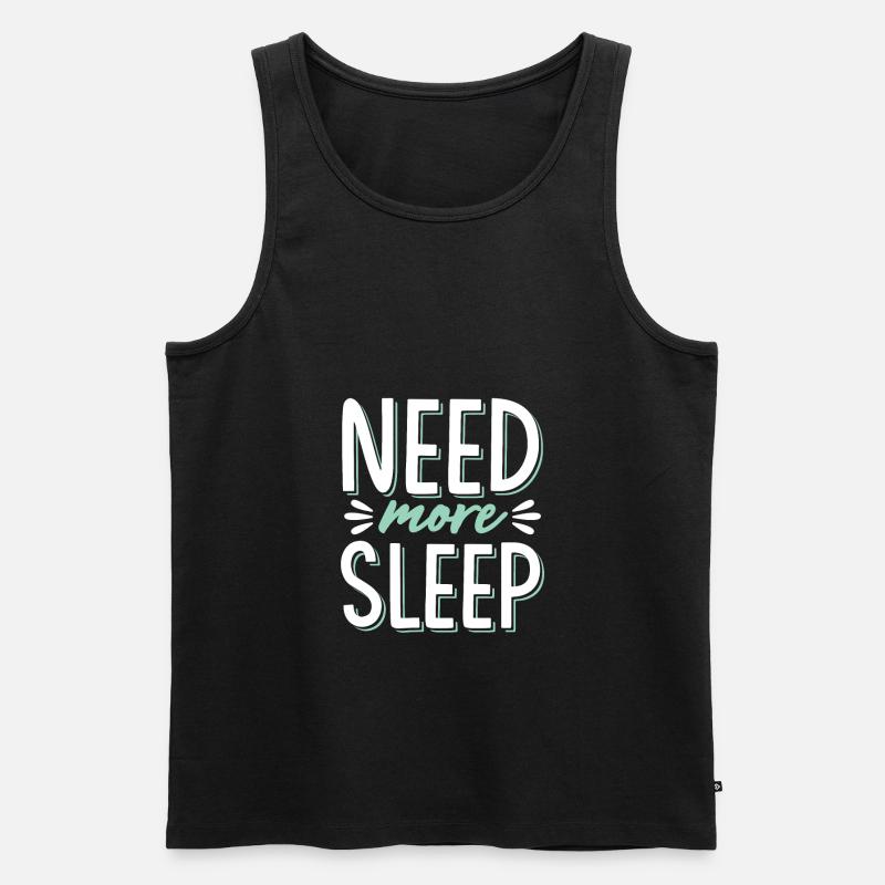 brauche schlaf schlafen - Männer Premium Bio Tank Top - Schwarz