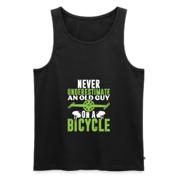 alter mann fahrrad - Männer Premium Bio Tank Top - Schwarz - Vorne - Michal (187cm)