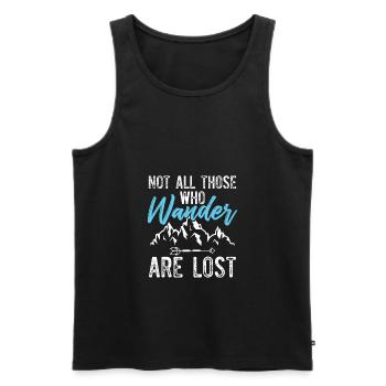 berge wandern - Männer Premium Bio Tank Top - Schwarz - Vorne - AI Model Male 178 light (178cm)