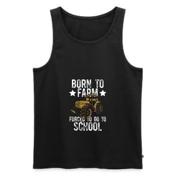 born to farm school - Men's Premium Organic Tank Top - black - Front - AI Model Male 178 light (178cm)