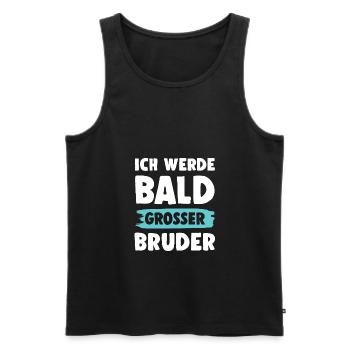 Ich werde grosser Bruder - Männer Premium Bio Tank Top - Schwarz - Vorne - Michal (187cm)