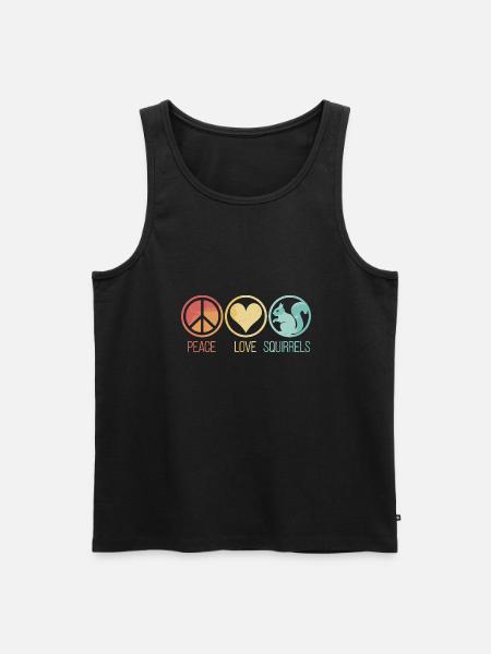 Peace Love Squirrels Eichhörnchen - Männer Premium Bio Tank Top - Schwarz