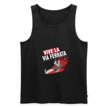 Es lebe der Klettersteig - via Corda - Männer Premium Bio Tank Top - Schwarz - Vorne - AI Model Male 178 light (178cm)