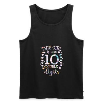 This girl is 10 Double Digits Geburtstag Geschenk - Männer Premium Bio Tank Top - Schwarz - Vorne - AI Model Male 178 light (178cm)