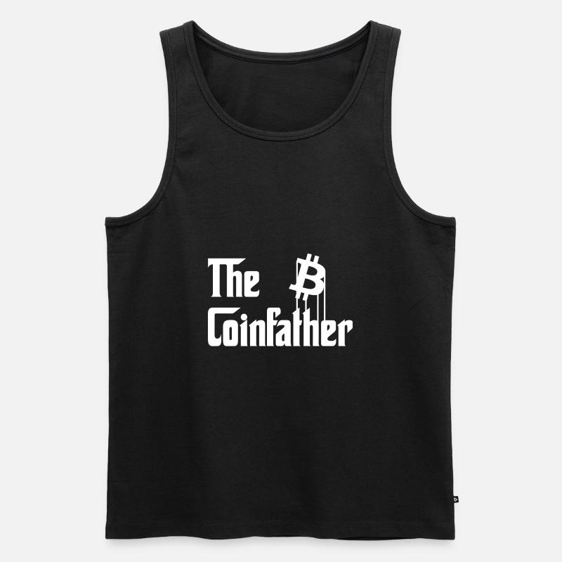 The Coinfather Bitcoin - Männer Premium Bio Tank Top - Schwarz