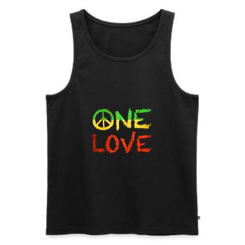 One Love - Men's Premium Organic Tank Top - black - Front - AI Model Male 178 light (178cm)