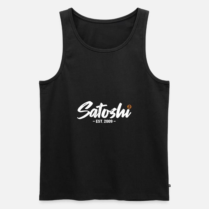 Satoshi est 2009 Bitcoin - Männer Premium Bio Tank Top - Schwarz