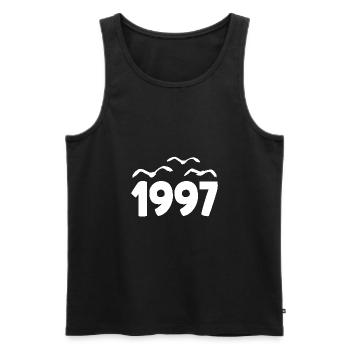1997 Année Anniversaire Millésime 1997 - Débardeur bio Premium Homme - noir - Devant - Michal (187cm)