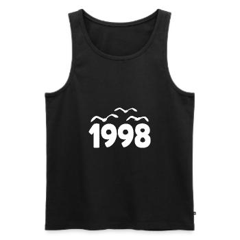1998 Année Anniversaire Millésime 1998 - Débardeur bio Premium Homme - noir - Devant - Michal (187cm)