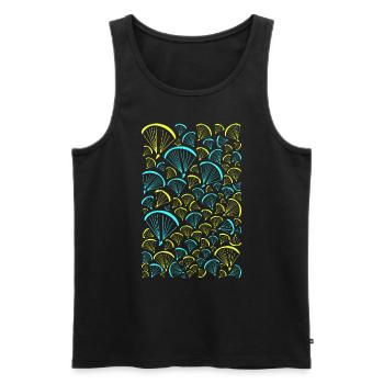 Paragliders in the sky - Männer Premium Bio Tank Top - Schwarz - Vorne - AI Model Male 178 light (178cm)