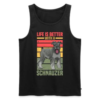Schnauzer - Männer Premium Bio Tank Top - Schwarz - Vorne - AI Model Male 178 light (178cm)