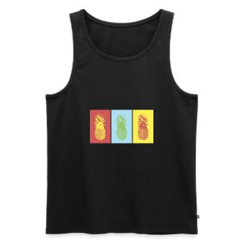 Ananas - Männer Premium Bio Tank Top - Schwarz - Vorne - AI Model Male 178 light (178cm)