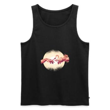 Michelangelo Joint Hemp Smoking 420 Cannabis Adam - Débardeur bio Premium Homme - noir - Devant - AI Model Male 178 light (178cm)