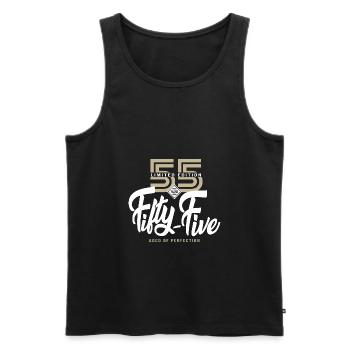 55 years fifty five Birthday gift 55 years - Men's Premium Organic Tank Top - black - Front - AI Model Male 178 light (178cm)