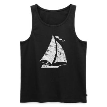 Sailboat Sailing Sailor - Men's Premium Organic Tank Top - black - Front - Michal (187cm)