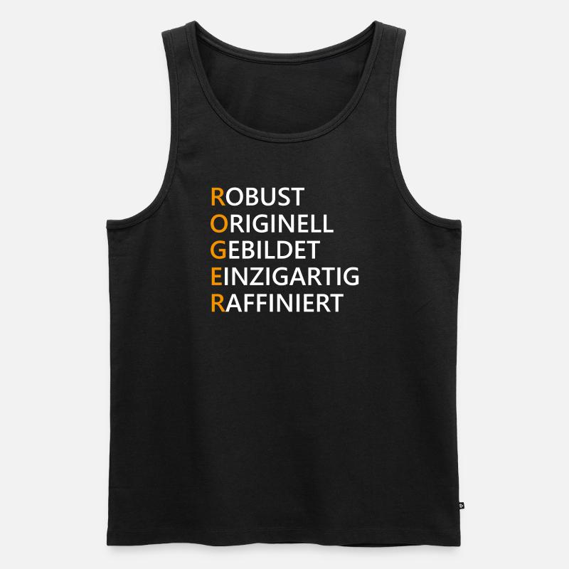 Roger Name Geschenk - Männer Premium Bio Tank Top - Schwarz