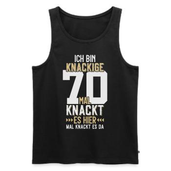 70. GEBURTSTAG 1956 KNACKIGE 70 - Männer Premium Bio Tank Top - Schwarz - Vorne - Michal (187cm)
