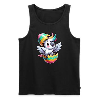 Easter Cockatoo in Eggshell, Clumsy Bird - Men's Premium Organic Tank Top - black - Front - AI Model Male 178 light (178cm)