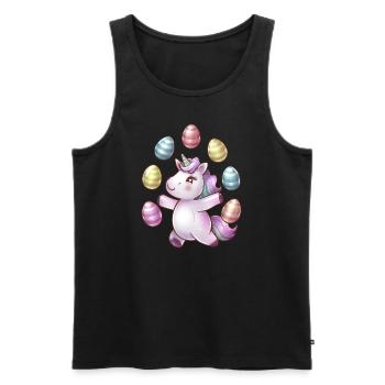 Einhorn Osterei-Jonglage - Männer Premium Bio Tank Top - Schwarz - Vorne - AI Model Male 178 light (178cm)