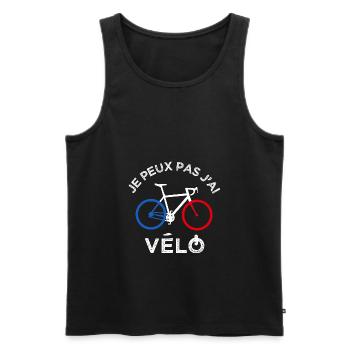 Je peux pas j ai vélo Humour cycliste velo - Débardeur bio Premium Homme - noir - Devant - AI Model Male 178 light (178cm)