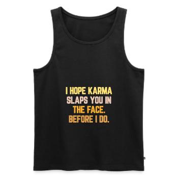 Karma - Débardeur bio Premium Homme - noir - Devant - Michal (187cm)