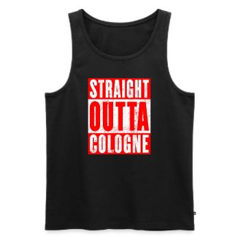 Straight Outta Cologne Red - Männer Premium Bio Tank Top - Schwarz - Vorne - AI Model Male 178 light (178cm)