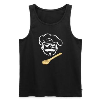 Chef likes to cook cooking spoon gift - Men's Premium Organic Tank Top - black - Front - Michal (187cm)
