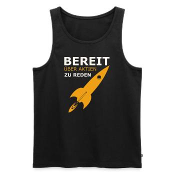 Aktien - Männer Premium Bio Tank Top - Schwarz - Vorne - AI Model Male 178 light (178cm)