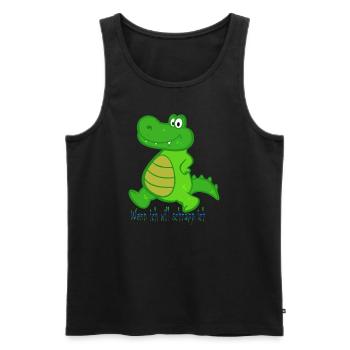 Süßes Krokodil das auch mal Schnappen kann - Männer Premium Bio Tank Top - Schwarz - Vorne - AI Model Male 178 light (178cm)
