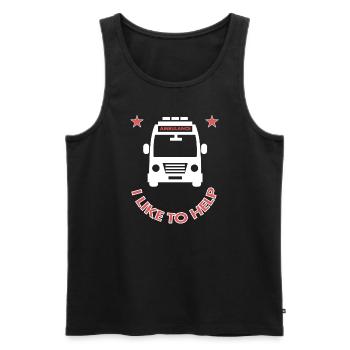 Ambulanz fahren Krankenwagen ich helfe gern gift - Männer Premium Bio Tank Top - Schwarz - Vorne - Michal (187cm)