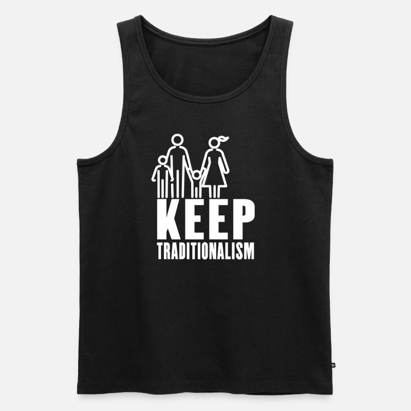 Tradition - Mutter -Vater - Kinder - Traditionism - Männer Premium Bio Tank Top - Schwarz