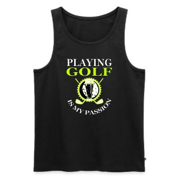 Golf spielen ist meine Leidenschaft Golfplatz gift - Männer Premium Bio Tank Top - Schwarz - Vorne - AI Model Male 178 light (178cm)