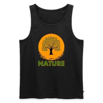 Amoureux de la nature Environnement Conservationnistes Idée cadeau - Débardeur bio Premium Homme - noir - Devant - Michal (187cm)