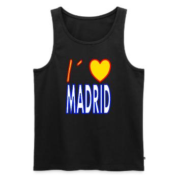 J’adore Madrid né à Madrid - Débardeur bio Premium Homme - noir - Devant - AI Model Male 178 light (178cm)