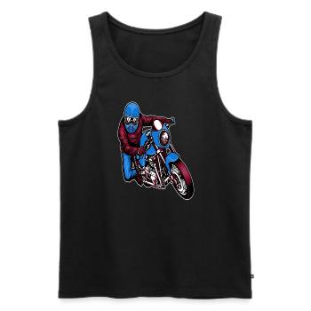 Motorcycling Motorcycle Bike Stunt Gift Idea - Men's Premium Organic Tank Top - black - Front - AI Model Male 178 light (178cm)