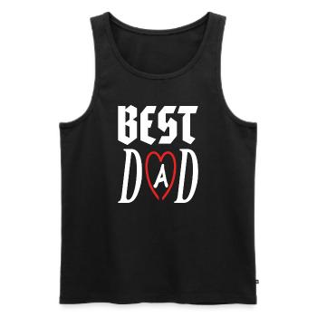 meilleur père Papa meilleur papa papa idée cadeau - Débardeur bio Premium Homme - noir - Devant - AI Model Male 178 light (178cm)