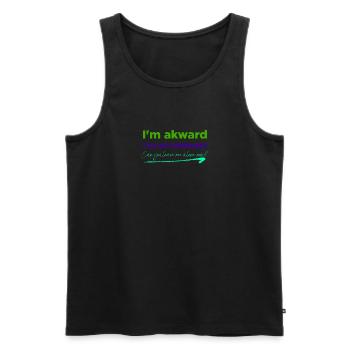 Introvertiertes Design für introvertierte Menschen - Männer Premium Bio Tank Top - Schwarz - Vorne - Michal (187cm)