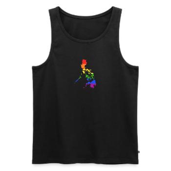 Philippinen Regenbogenflagge für LGTBQ Filipinos - Männer Premium Bio Tank Top - Schwarz - Vorne - Michal (187cm)