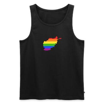Afghanistan Regenbogenflagge für LGTBQ-Afghanen - Männer Premium Bio Tank Top - Schwarz - Vorne - Michal (187cm)