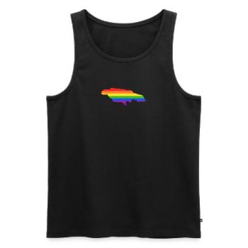 Jamaika Regenbogenflagge für LGTBQ-Jamaikaner - Männer Premium Bio Tank Top - Schwarz - Vorne - Michal (187cm)