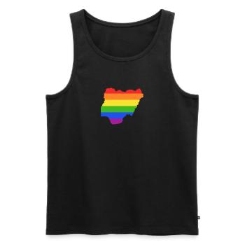 Nigeria Regenbogenflagge für LGTBQ-Nigerianer - Männer Premium Bio Tank Top - Schwarz - Vorne - Michal (187cm)