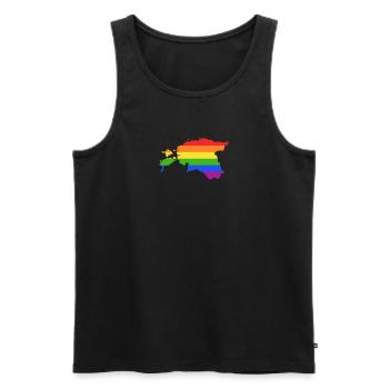 Estland Regenbogenflagge für stolze LGTBQ-Esten - Männer Premium Bio Tank Top - Schwarz - Vorne - Michal (187cm)