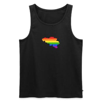 Belgien Regenbogenflagge für stolze LGTBQ-Belgier - Männer Premium Bio Tank Top - Schwarz - Vorne - Michal (187cm)