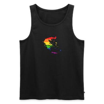 Griechenland Regenbogenflagge für LGTBQ-Griechen - Männer Premium Bio Tank Top - Schwarz - Vorne - Michal (187cm)