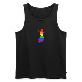 Finnland Regenbogenflagge für LGTBQ-Finnländer - Männer Premium Bio Tank Top - Schwarz - Vorne - Michal (187cm)
