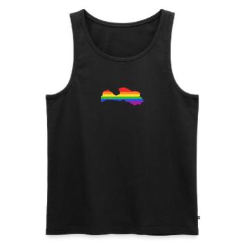 Lettland Regenbogenflagge für stolze LGTBQ Letten - Männer Premium Bio Tank Top - Schwarz - Vorne - Michal (187cm)