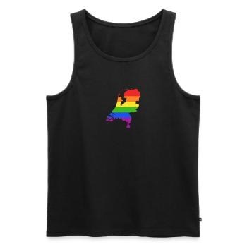 Niederländische Regenbogen für LGTBQ-Niederländer - Männer Premium Bio Tank Top - Schwarz - Vorne - Michal (187cm)