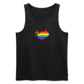 Island Regenbogenflagge für stolze LGTBQ-Isländer - Männer Premium Bio Tank Top - Schwarz - Vorne - Michal (187cm)